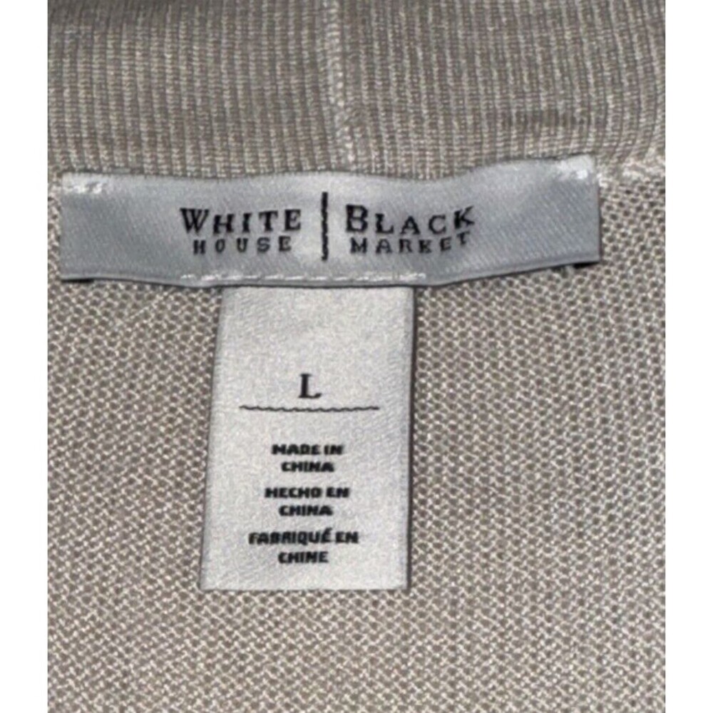 White House Black Market Size Large Cream Cardigan Sweater Open Front - Picture 5 of 9